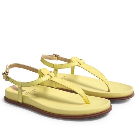 New Sam Edelman Naomi Strappy Thong Sandals Yellow Summer Beach Sz 8 - Picture 15 of 15